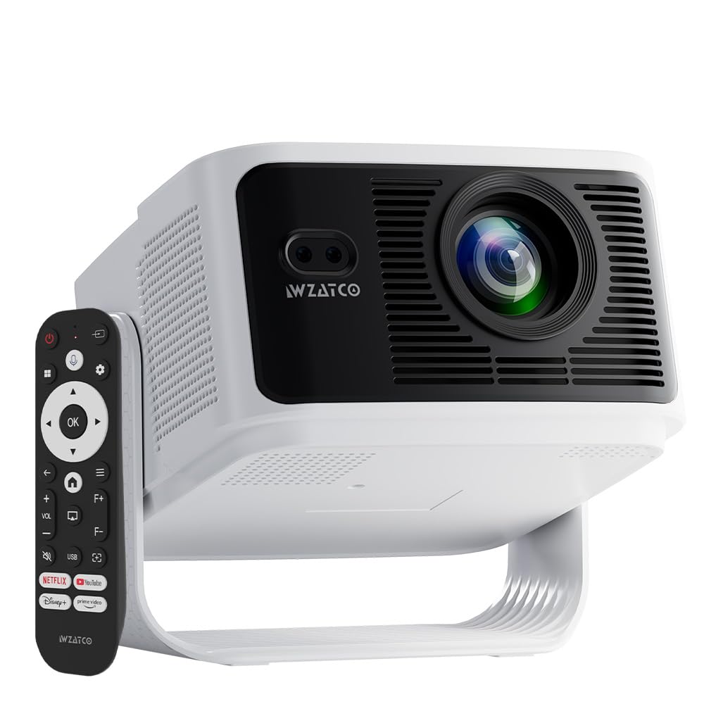 WZATCO Yuva Vibe Pro, Certified Smart Home Projector 4k Ultra HD, Native 1080P, Widevine L1, Fully Automatic, 1000 ANSI