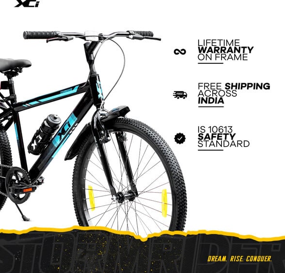 XCi Stormrider Single Speed for Men Rigid Suspension MTB Bicycle 17-inch-Black Blue 26 T (inch) Mountain Cycle (Single S