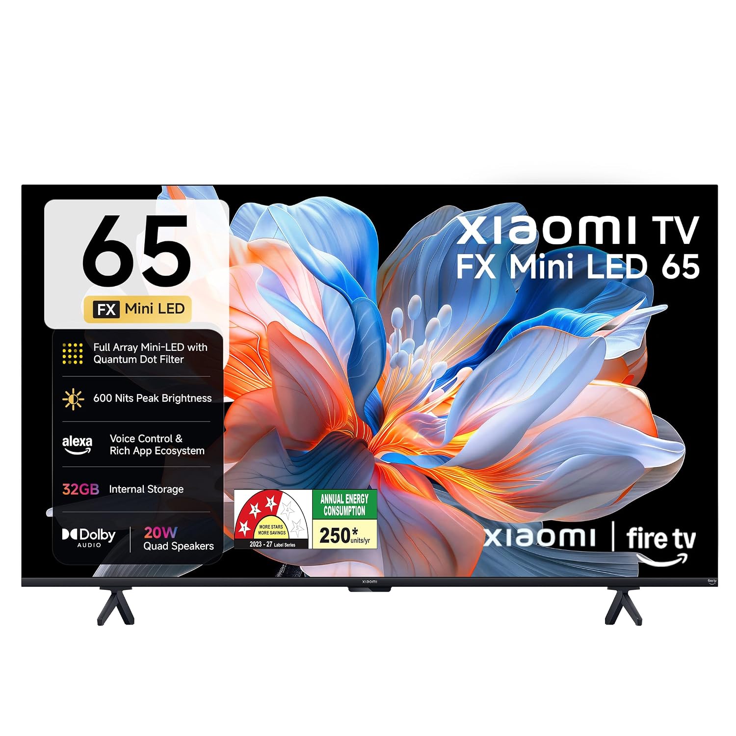 Xiaomi (165 cm) 65 inch FX 4K QD-Mini LED Smart | Full Array Local Dimming | HDR10+ | 120Hz DLG Game Booster | Fire TV