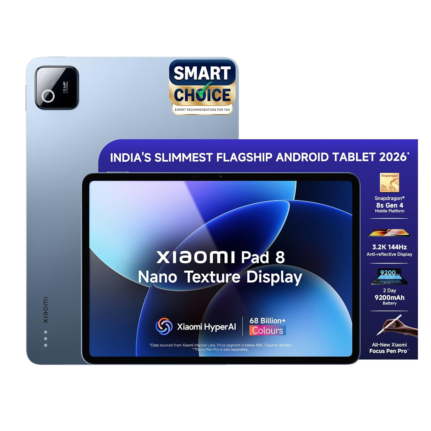 XIAOMI Pad 8 Nano Texture, 11.2 -inch (28.44 CM), LCD 3.2K, 12GB RAM, 256GB ROM