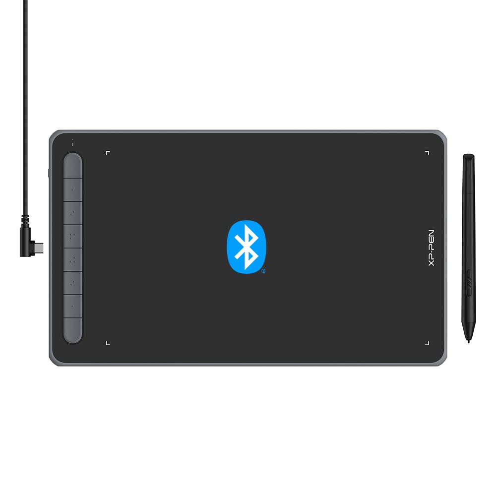 XP-Pen Deco LW 10x6 inch Graphic Tablet with Bluetooth Connectivity, Battery-Free X3 Chip Stylus and 8 Shortcut Keys Com