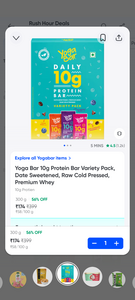 Yoga Bar 10g Protein Bar Variety Pack, Date Sweetened, Raw Cold Pressed, Premium Whey
