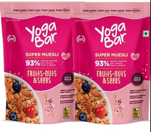 Yogabar Muesli Fruit And Nuts 700G Pack of 2 (1400Gram) | With Oats,Dry Fruits And Nuts And Seeds | High in Omega 3