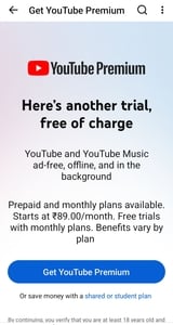 YouTube Premium: Get 1 Month Free Trial Again - Rs. 0