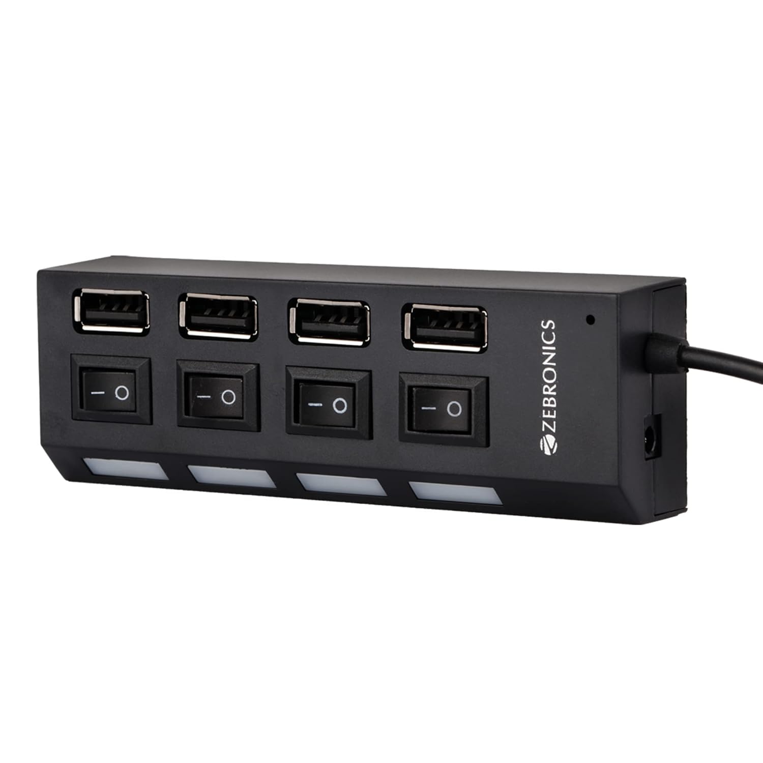 ZEBRONICS 150Hb 4 Port USB Hub with Dedicated On/Off Switch, Led Indicators, 45Cm Cable Length