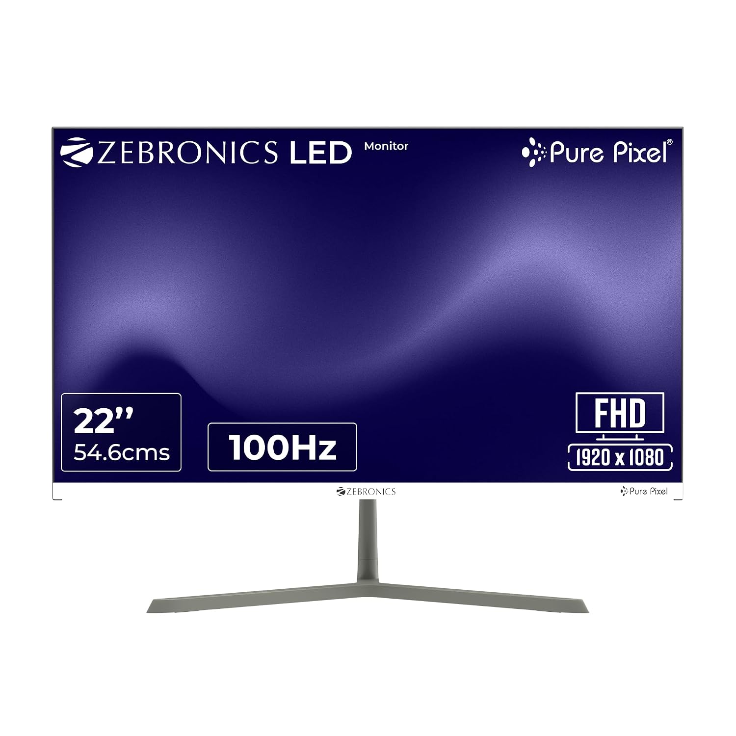 Zebronics Full HD LED Monitor, 21.5 Anti-Glare Screen, 100Hz Refresh Rate