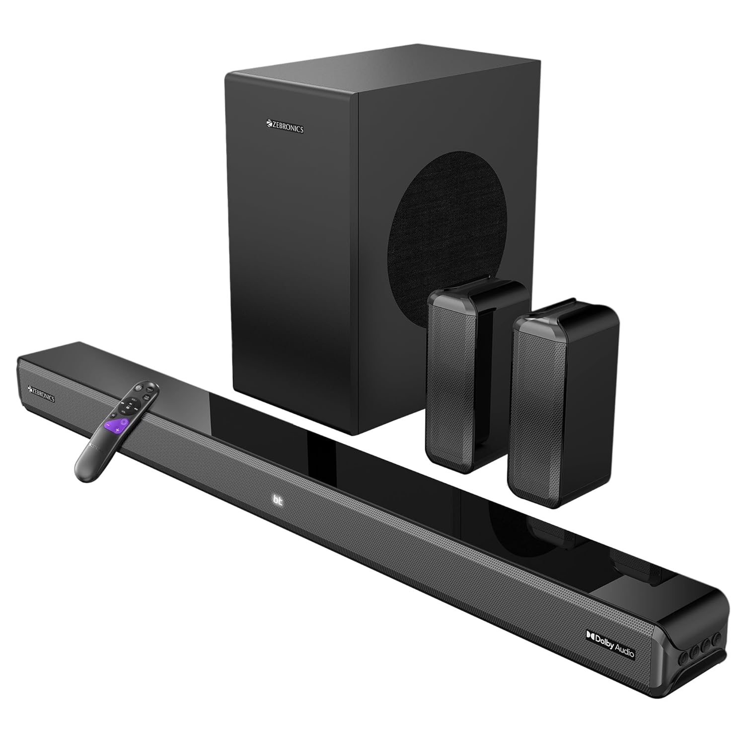 ZEBRONICS Juke Bar 9510WS PRO Dolby 5.1 CH Wired Speaker, 600W Dolby AudioDual Rear Satellites, 5.1 CH Surround Sound, S