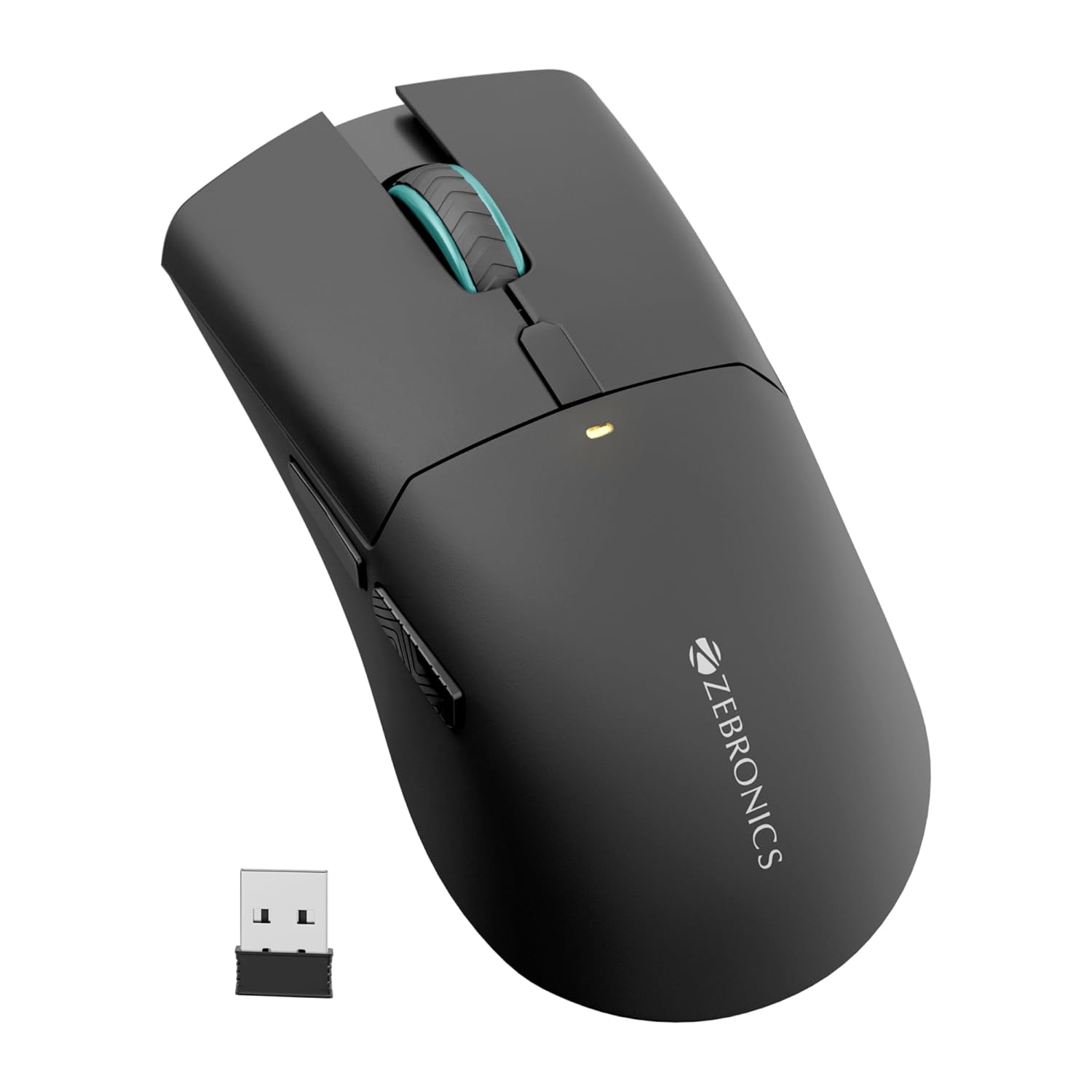 Zebronics Rechargeable Wireless Mouse, Dual Mode 2.4GHz + BT, Upto 2400 DPI, 6 Buttons