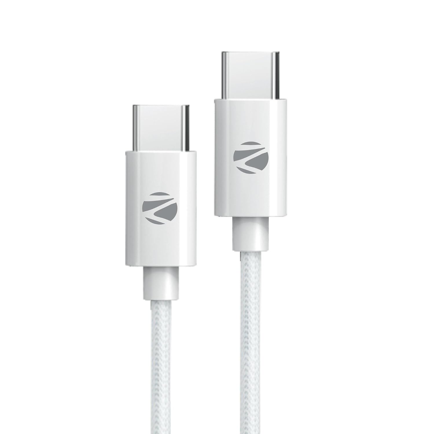 Zebronics ZEB-TT60+ 60W Type-C to Type-C Braided Fast Charging Cable | 1m Data Cable for iPhone 16/15, MacBook & Android