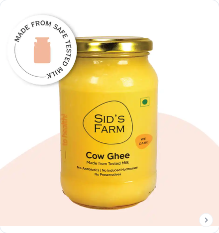 Zepto: Sid's Farm Cow Ghee 350gm (Location Specific)