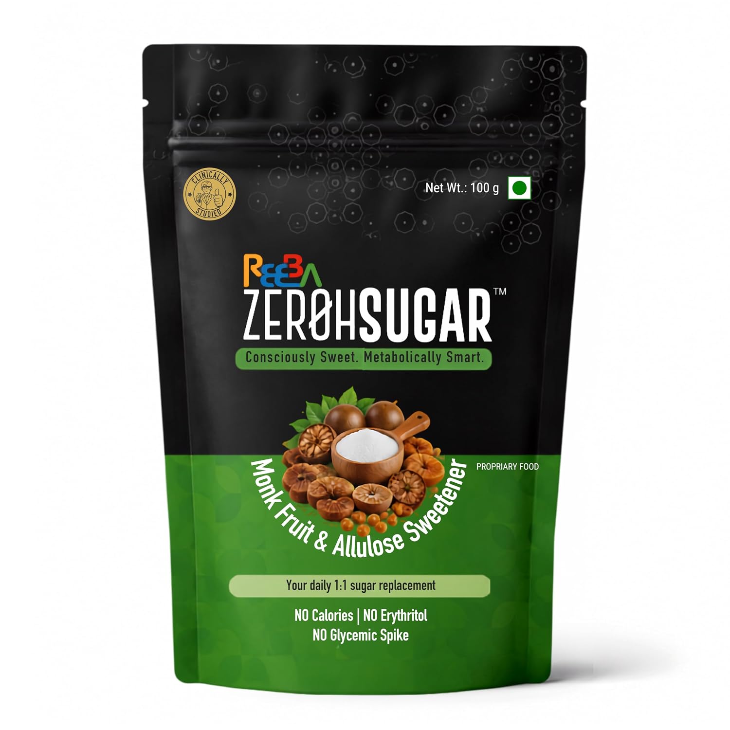 Zeroh Sugar Monk Fruit & Allulose Sweetener | 1:1 Sugar Replacement
