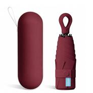 Mini Umbrella with Case for Men & Women (Manual Open) Compact Travelling Pocket Umbrella, Polyester & UV Protect Fabric for Summer/Anti-Slip Handle- Use in Rain & Summer-Foldable Windshield