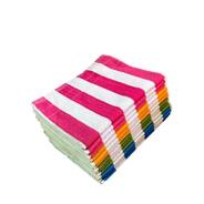 Striped Cotton Hand Napkins, 12 x 18 Inches, Pack of 12, Yellow and White