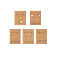 Shining Diva Fashion 5 Pcs Latest Stylish Heart Butterfly Pearl Necklace Jewellery Set for Women Pendant Necklace Gifts for Girls