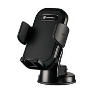 Portronics Clamp M4 Car Phone Holder Stand with 360 Degree Rotation, Strong Grip, Suction Cup Mount, Single Hand Use, Shockproof Build, Mobile Stand for Car (Black)