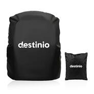 Destinio Rain Cover for Bag Waterproof, Backpack Raincover for Laptop, School & Trekking Bags, Rip Resistant, Full Dust & Scratch Protection with Secure Buckle Strap & Storage Pouch (Black-20L to 55L)