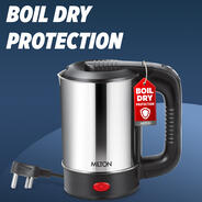 MILTON Euroline Electric Travel Kettle With Handle, 1000 Watt Beverage Maker (0.5 L, Silver)