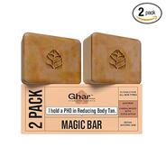 Ghar Soaps Sandalwood & Saffron Magic Bar For Bath (100 Gms Pack Of 2) | Paraben Free | Chandan & Kesar Bath Soap
