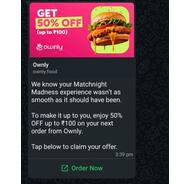 Ownly.Up to 50% discount (maximum savings of ?100)