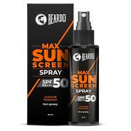 Beardo Max Sunscreen SPF 50 & PA+++ Spray for Men | Non-greasy Spray for Men | Easy Application of Sunscreen for Oily Skin | UVA UVB Protection