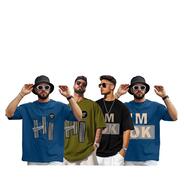 AUSK Mens Loose Fit Oversized Printed Cotton T-Shirts Half Sleeve Drop Shoulder Men Tshirt
