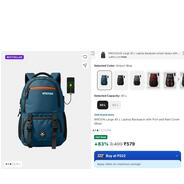 Wrogn 40L Laptop Backpack with USB Port & Rain Cover @521