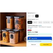 Grocery Container (Pack of 6, each 1100ml) at ?215
