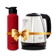 Pigeon 1.5 litre Hot Kettle and Stainless Steel Water Bottle Combo used for boiling Water