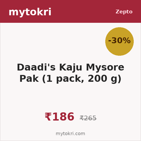 Daadi's Kaju Mysore Pak (1 pack, 200 g)